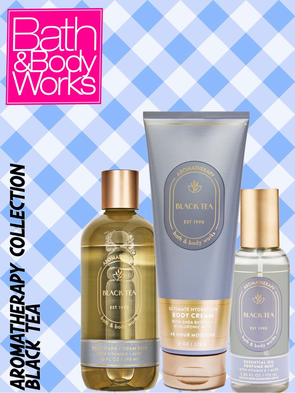 BATH & BODY WORKS 3pc  Bundle - BLACK TEA